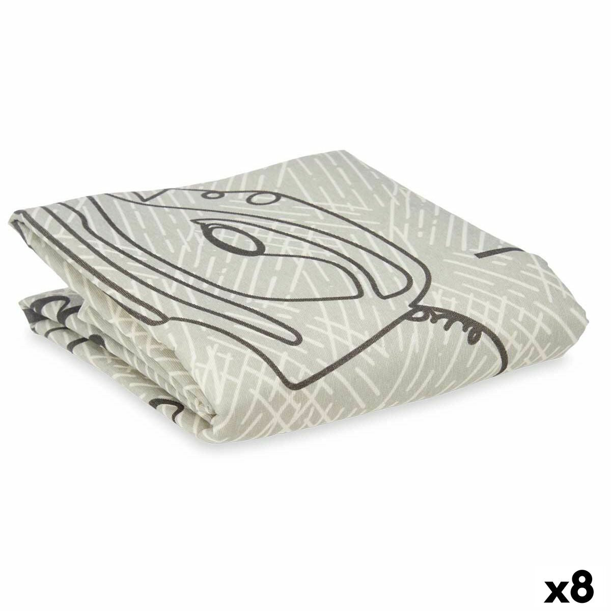 Capa para Tábua de Passar a Ferro Cinzento 140 x 50 cm Prancha (8 Unidades)
