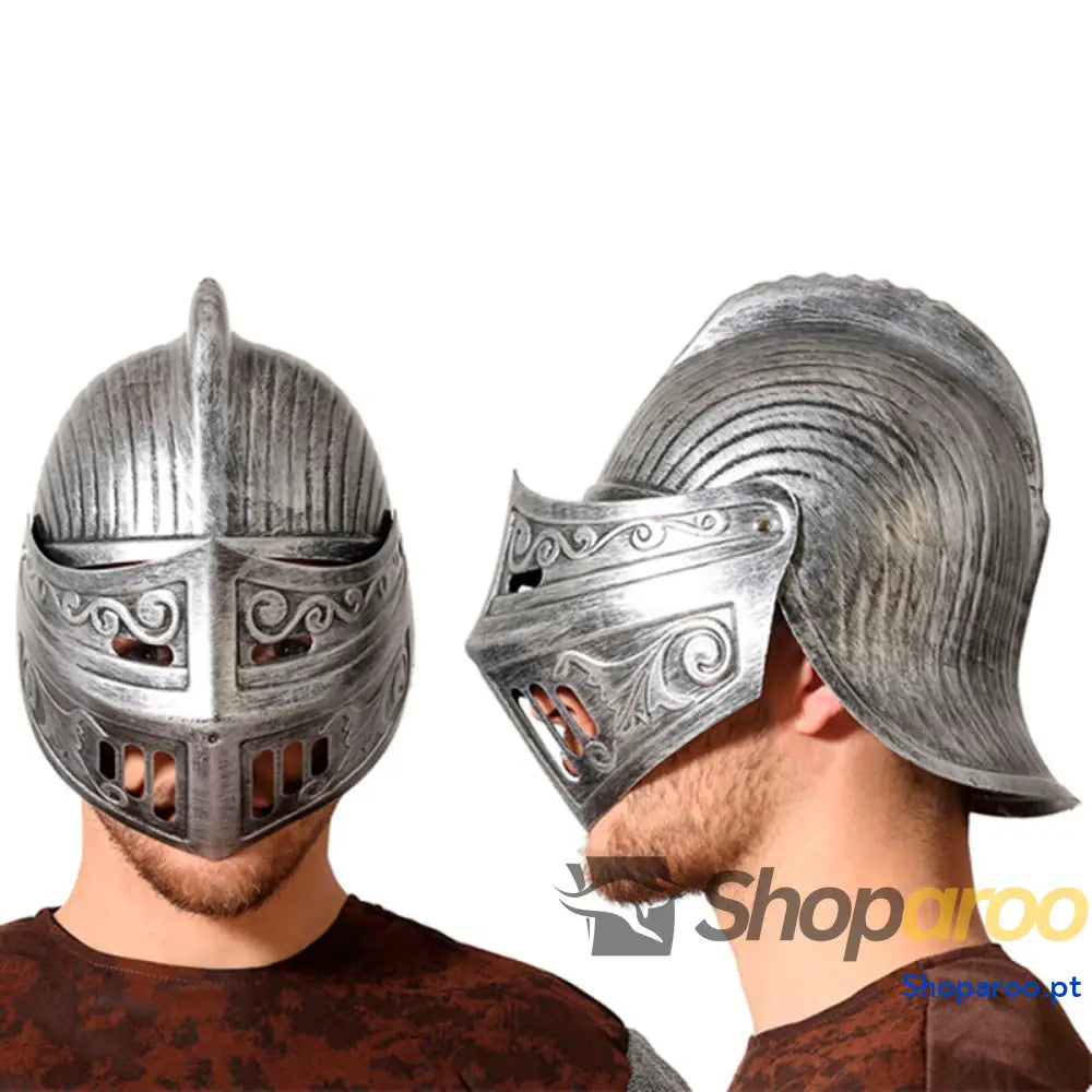 Capacete Cavaleiro medieval Prateado