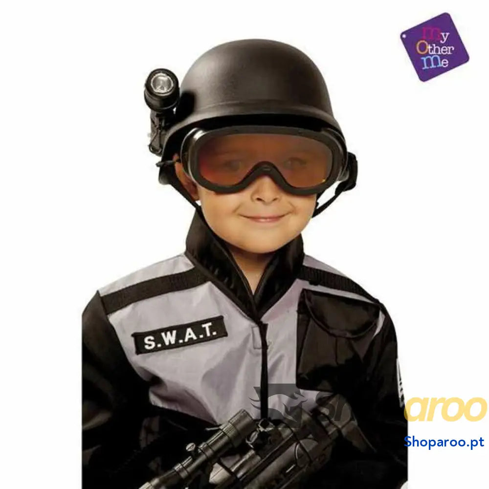 Capacete Infantil My Other Me Preto Polícia Swat 58 cm