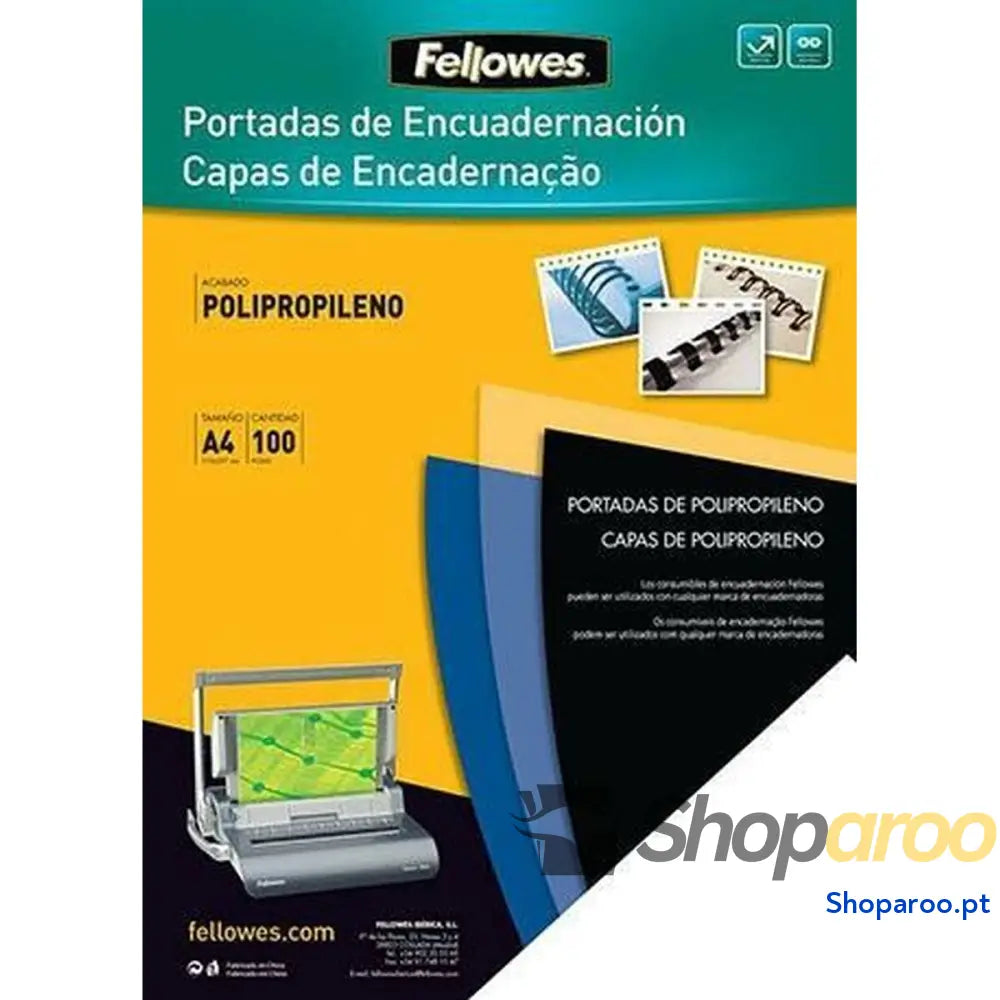 Capas de encadernação Fellowes Futura Preto A4 Plástico Encadernação (100 Unidades)