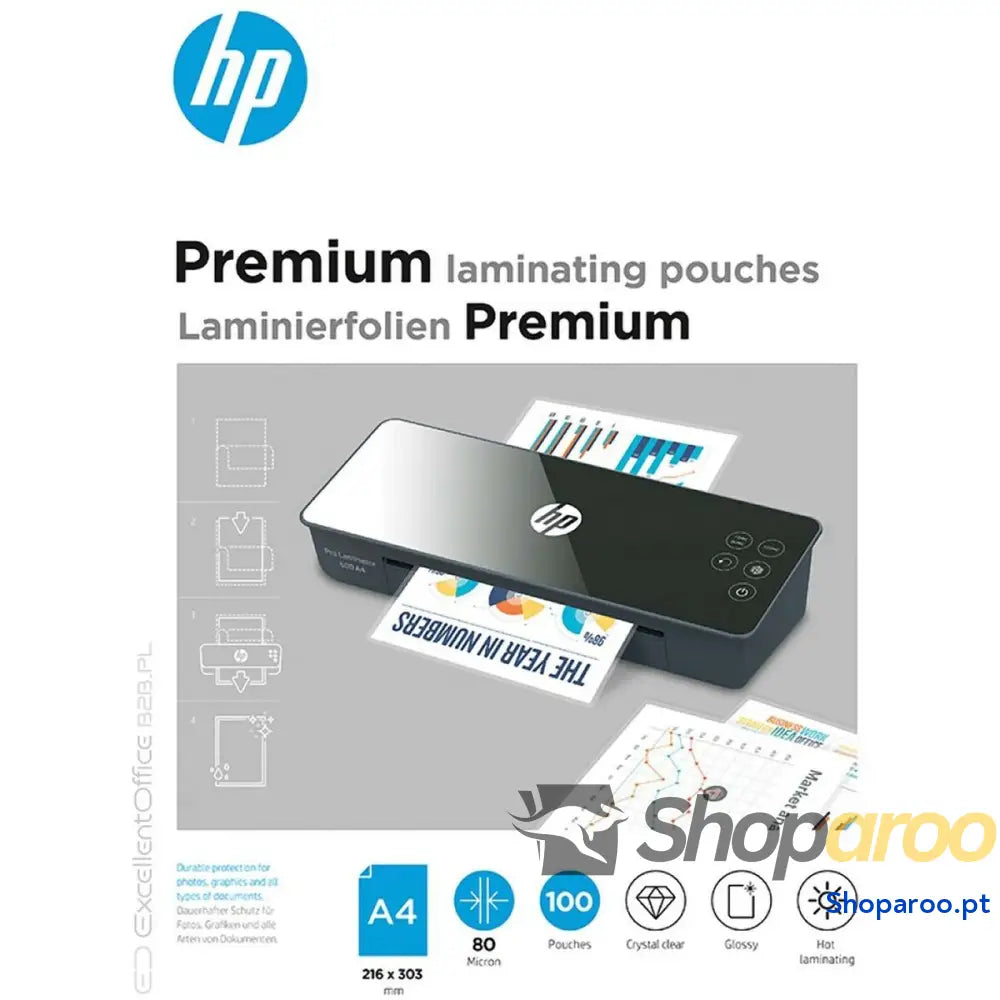 Capas de plastificar HP HPF9123A4080100 A4 80 mic