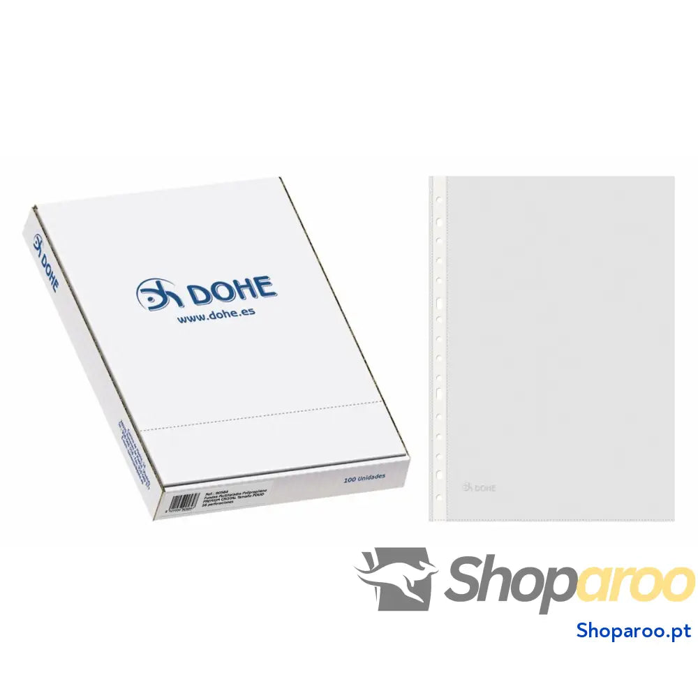 Capas DOHE Premium Cristal Perfuradas Transparente Din A4 (100 Peças)