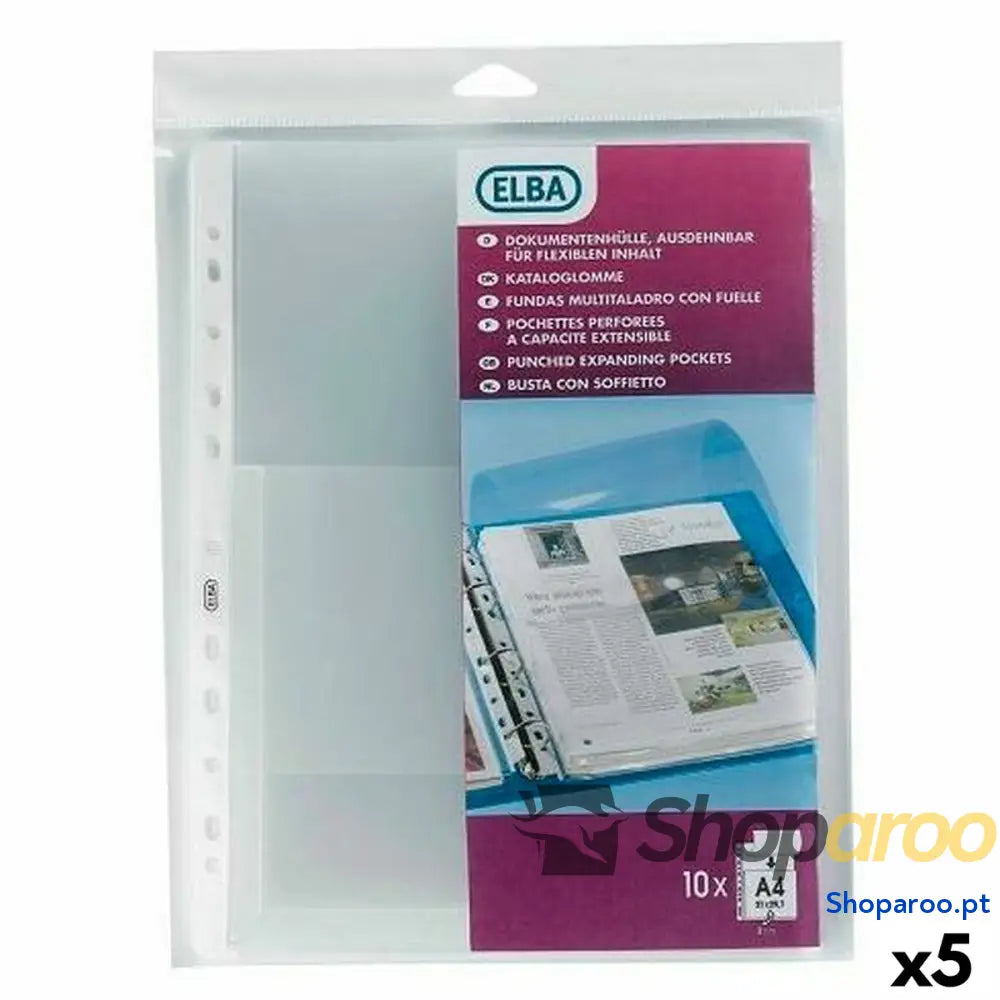 Capas Elba Transparente A4 10 Peças (5 Unidades)