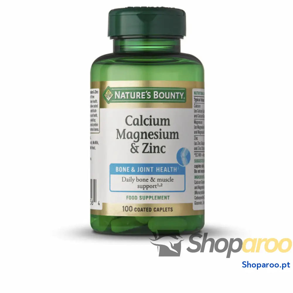 Cápsulas Nature’s Bounty Calcio Zinc Cálcio Zinco Magnésio 100 Unidades