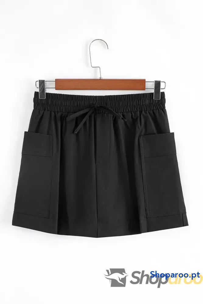 Cargo Pocket Elastic Waist Active Casual Skort