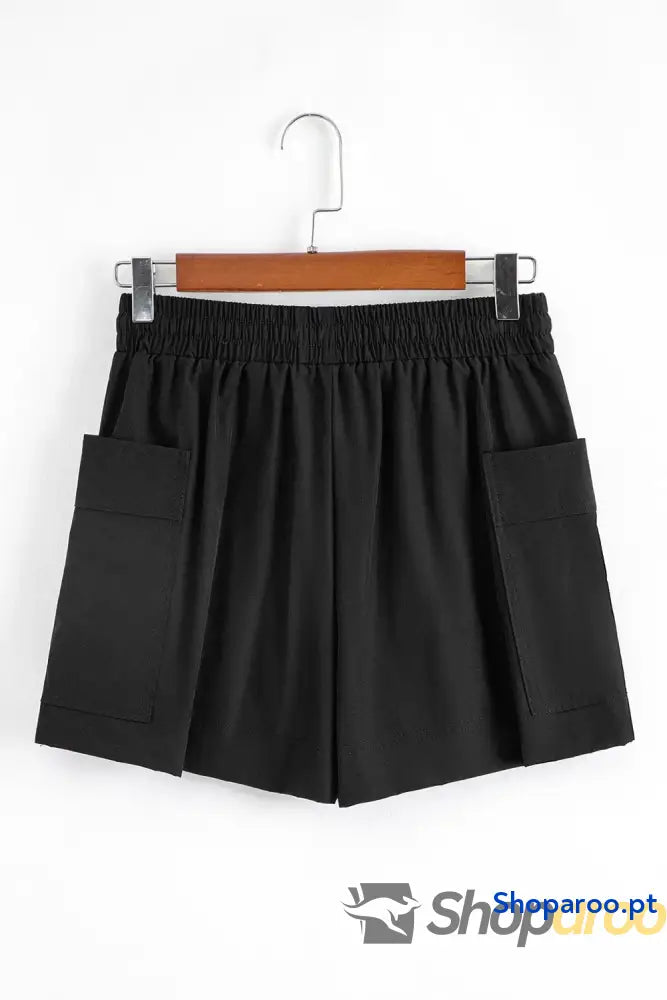 Cargo Pocket Elastic Waist Active Casual Skort