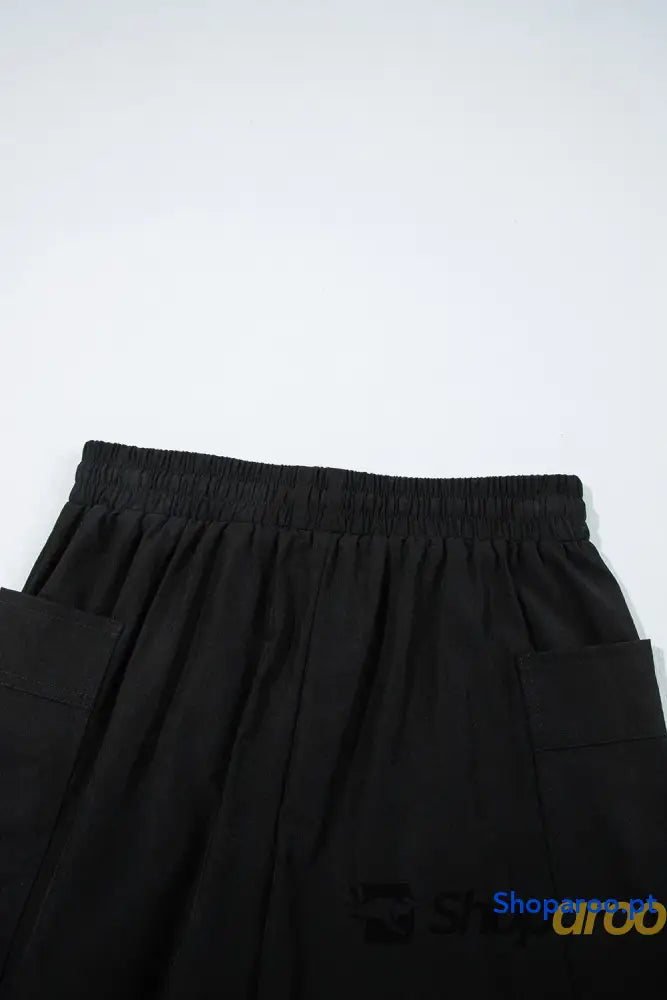 Cargo Pocket Elastic Waist Active Casual Skort