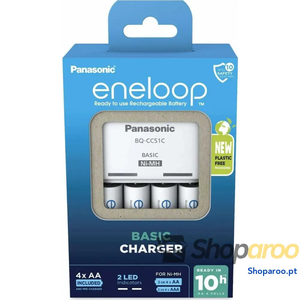 Carregador de pilhas Panasonic K-KJ51MCD40E Baterias x 4