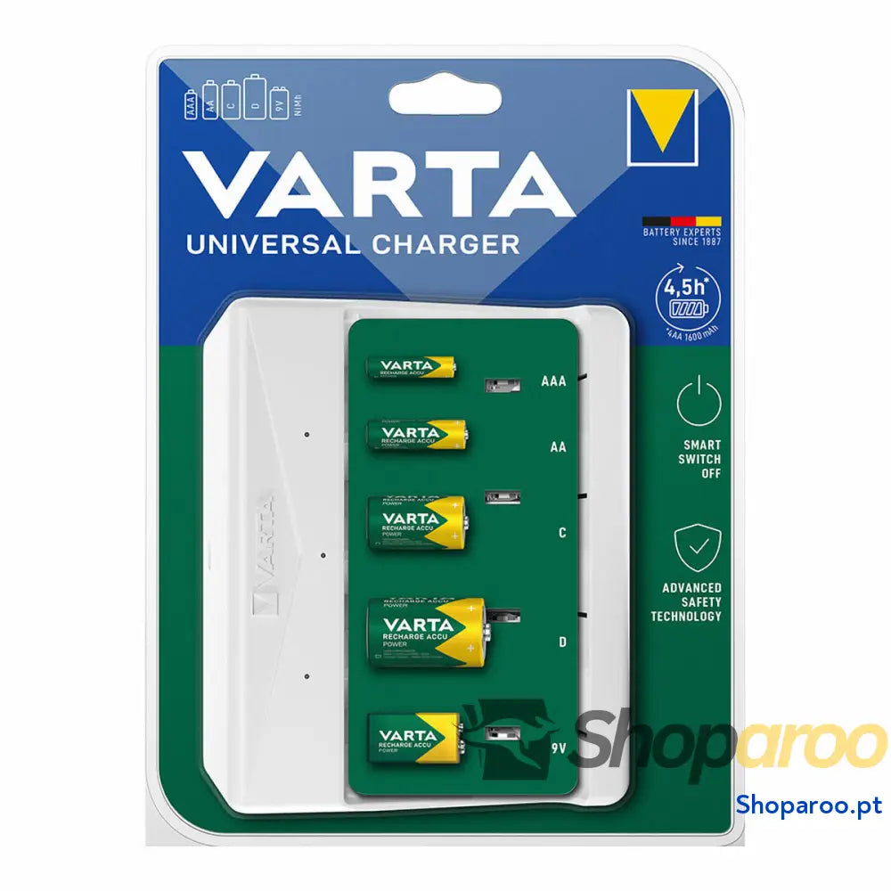 Carregador de pilhas Varta 57658 4 Pilhas Universal