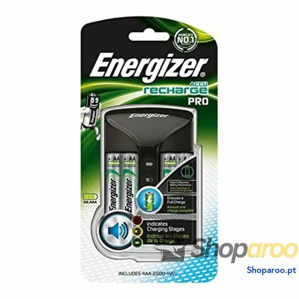 Carregador + Pilhas Recarregáveis Energizer Pro Charger