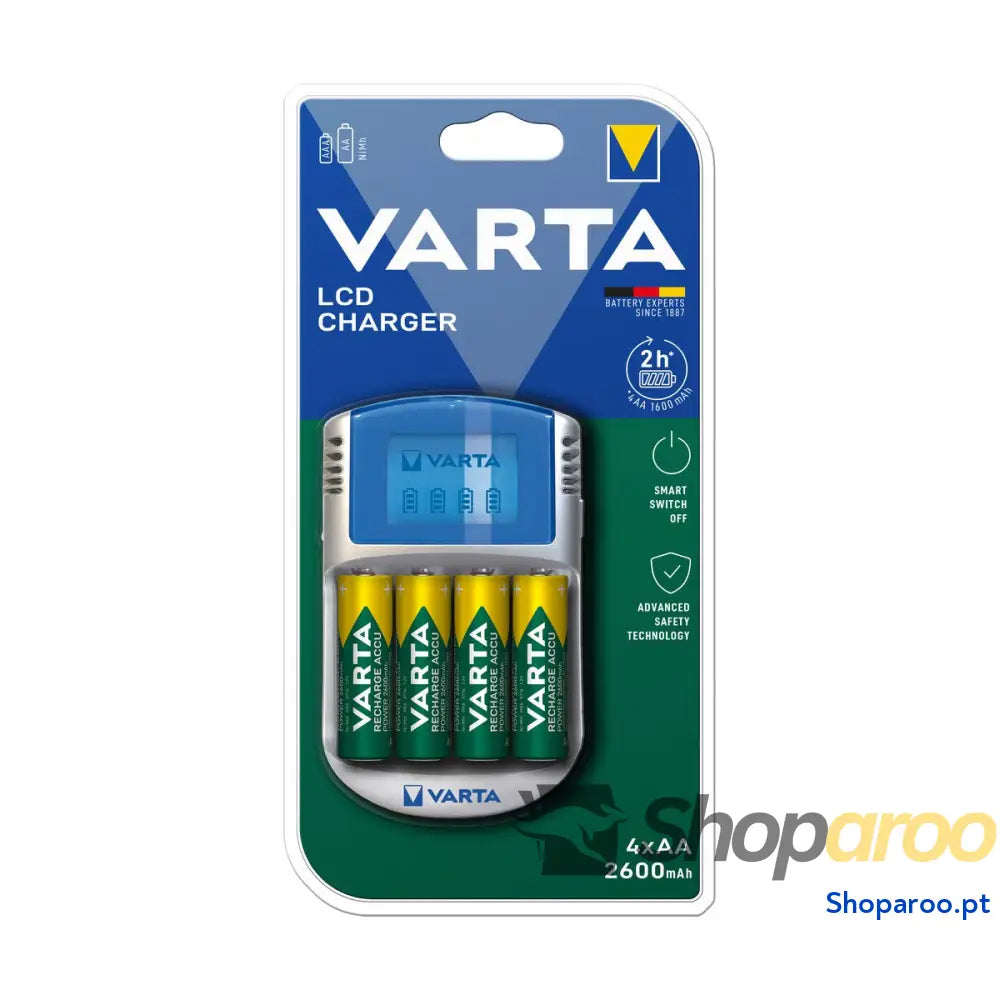 Carregador + Pilhas Recarregáveis Varta -POWERLCD (1 Unidade)