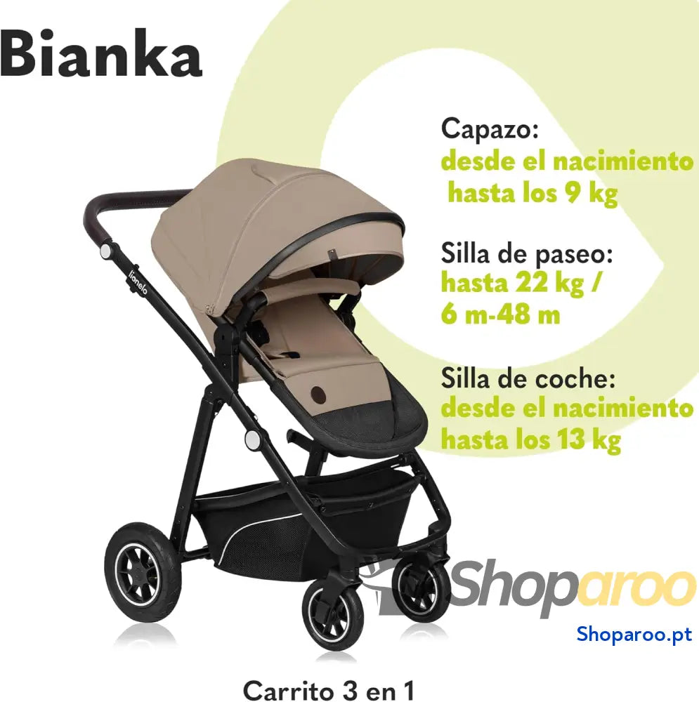 Carrinho de bebé 3 em 1 (22 kg) porta bebés (9 cadeira carro (13 dobrável sistema viagem encosto ajustável rodas 360o