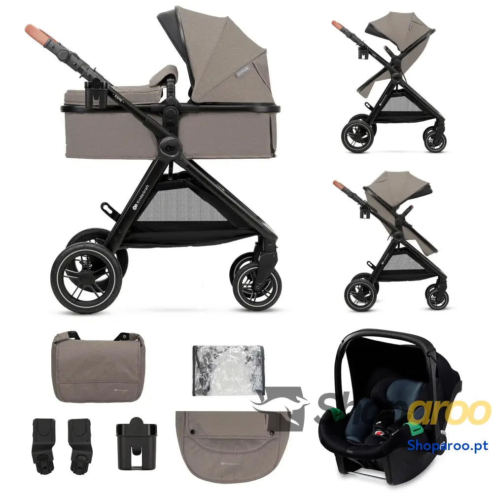 Carrinho de Bebé 3 em 1 conjunto com porta bebés Mink PRO I Size sistema viagem carrinho para bebé dobrável recém