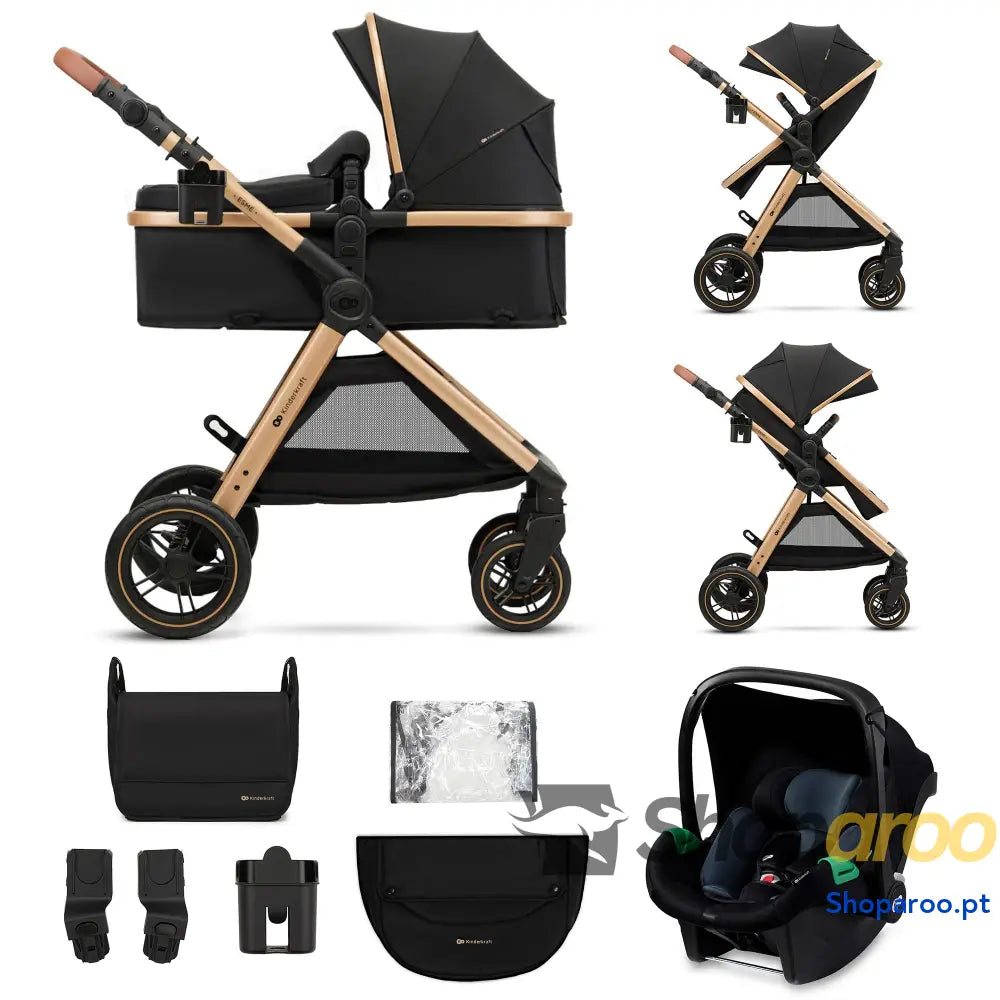 Carrinho de Bebé 3 em 1 conjunto com porta bebés Mink PRO I Size sistema viagem carrinho para bebé dobrável recém