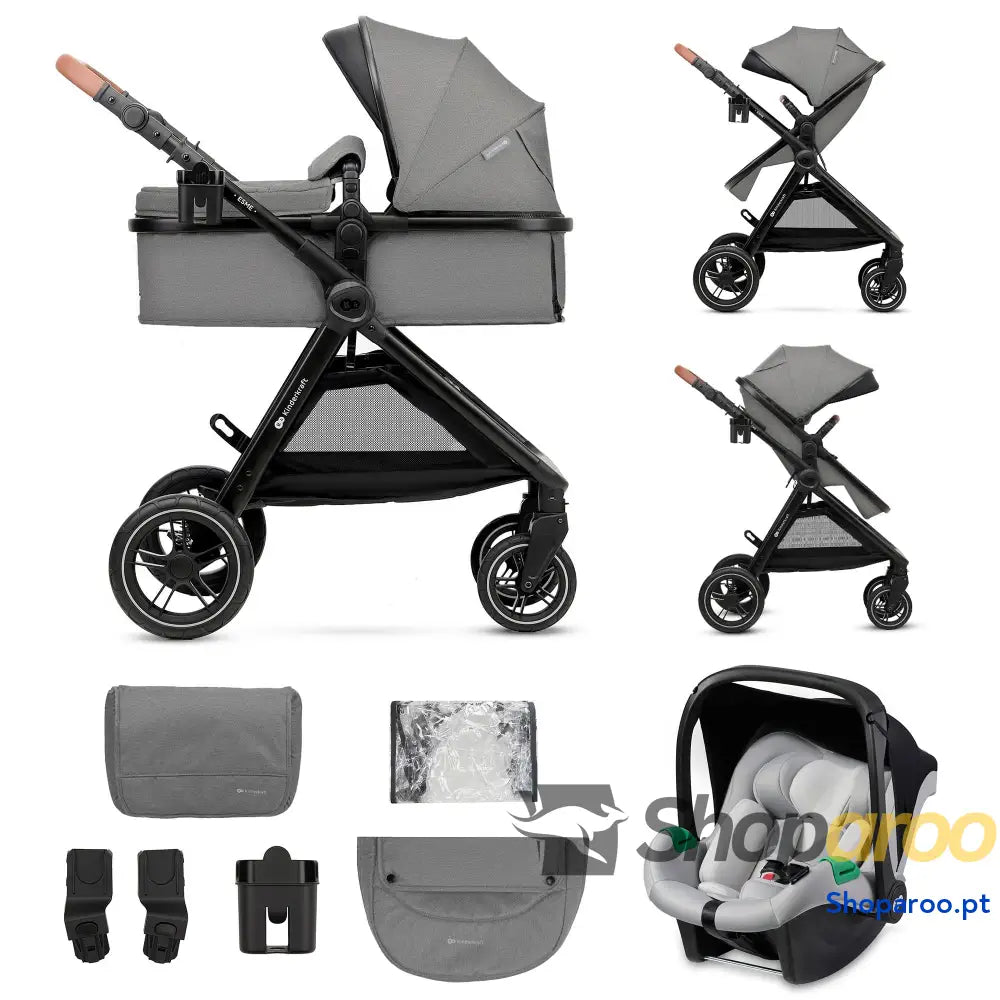 Carrinho de Bebé 3 em 1 conjunto com porta bebés Mink PRO I Size sistema viagem carrinho para bebé dobrável recém