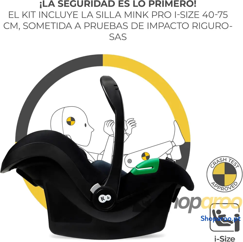 Carrinho de Bebé 3 em 1 conjunto com porta bebés Mink PRO I Size sistema viagem carrinho para bebé dobrável recém