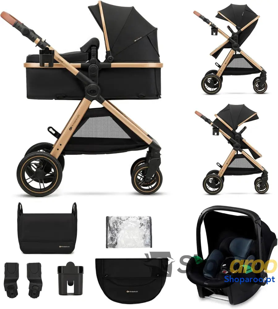 Carrinho de Bebé 3 em 1 conjunto com porta bebés Mink PRO I Size sistema viagem carrinho para bebé dobrável recém