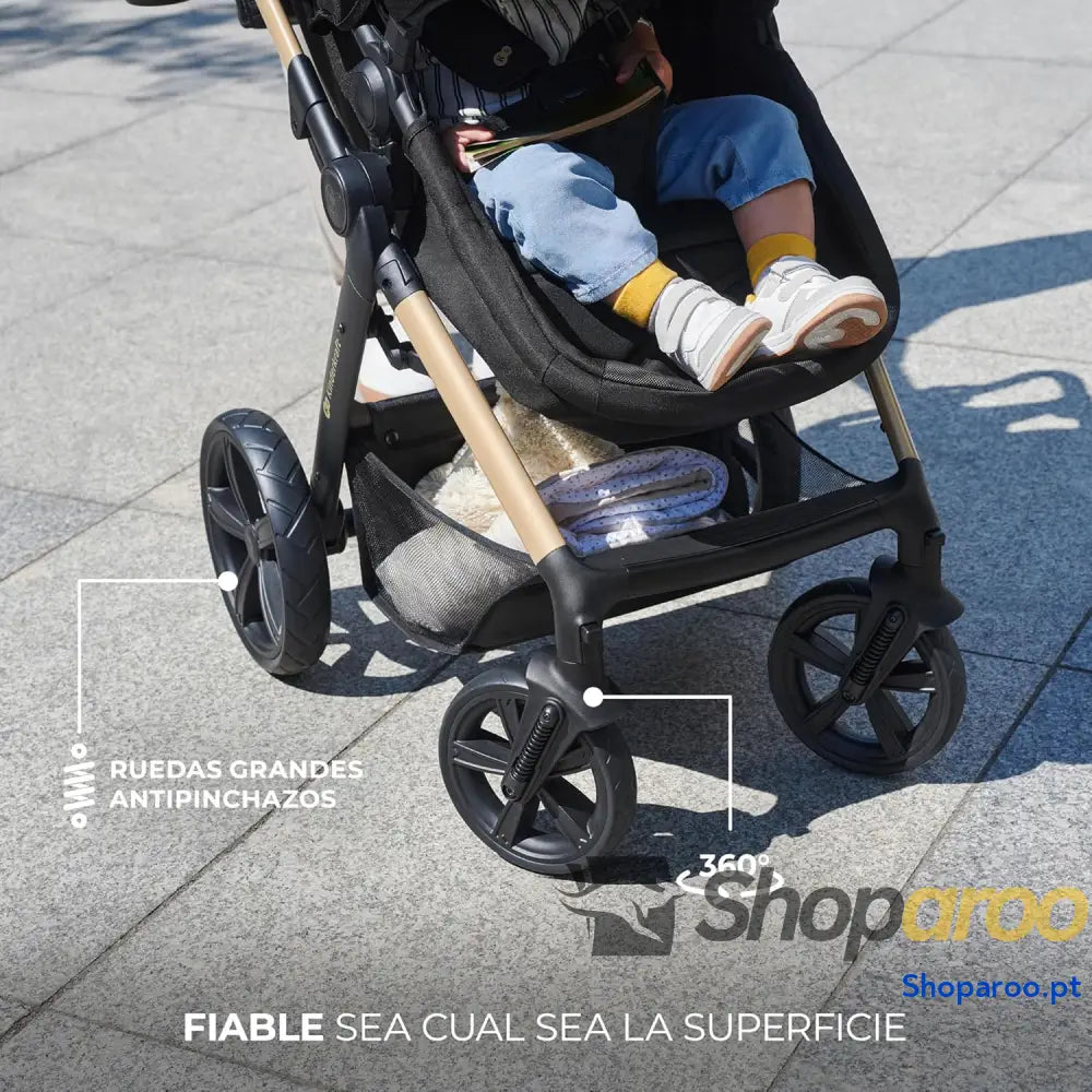 Carrinho de bebé 3 em 1 EVA Mink PRO I Size sistema viagem carrinho para passeio dobrável recém nascido desde