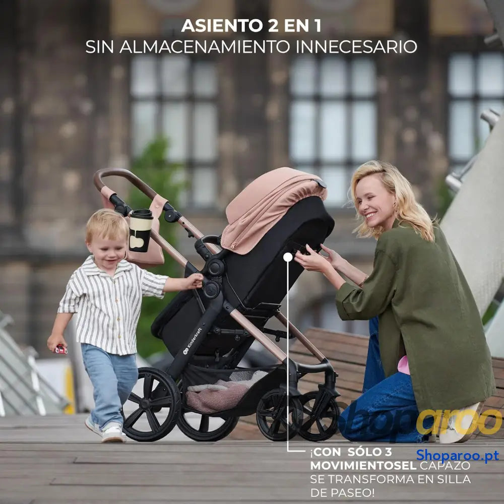 Carrinho de bebé 3 em 1 EVA Mink PRO I Size sistema viagem carrinho para passeio dobrável recém nascido desde