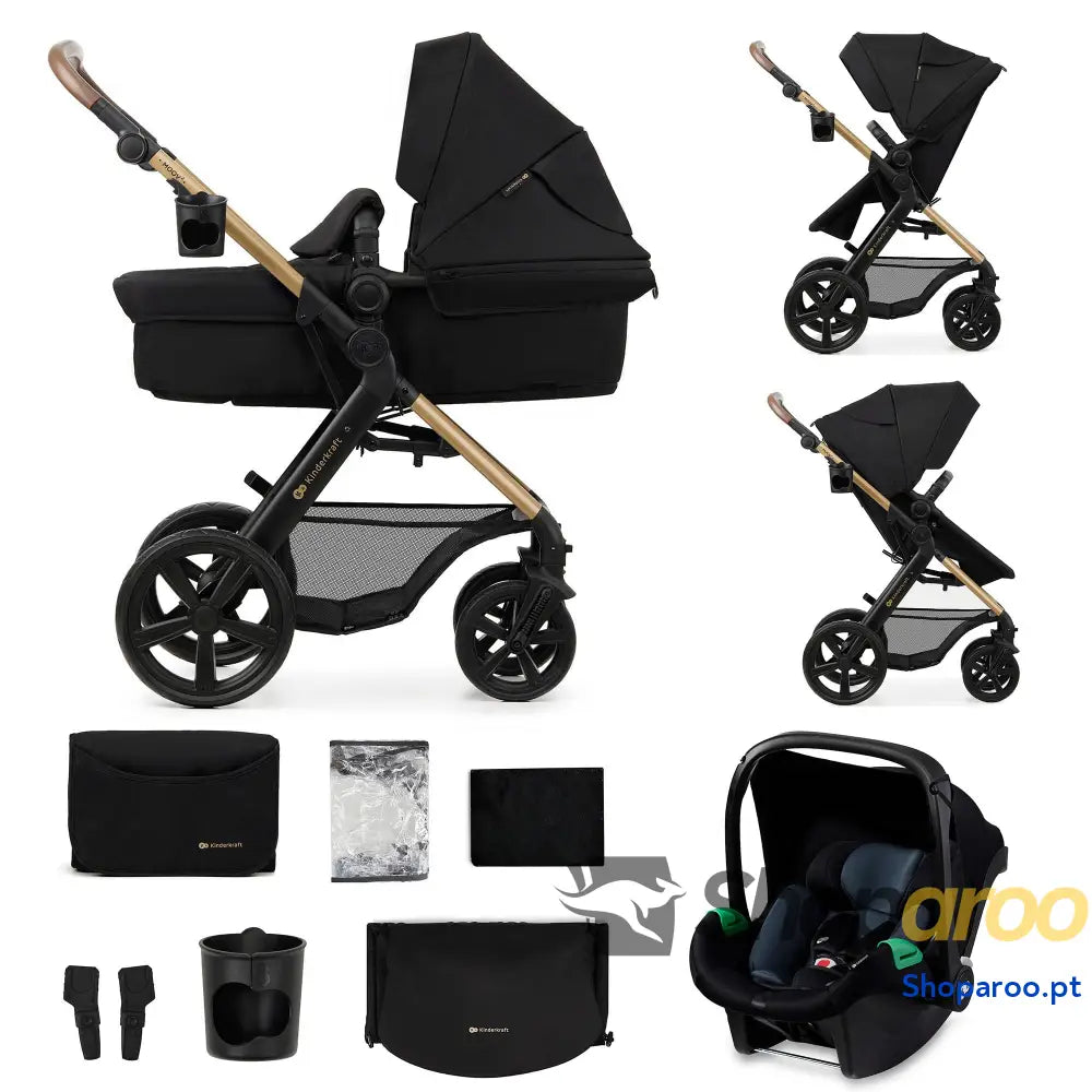 Carrinho de bebé 3 em 1 EVA Mink PRO I Size sistema viagem carrinho para passeio dobrável recém nascido desde