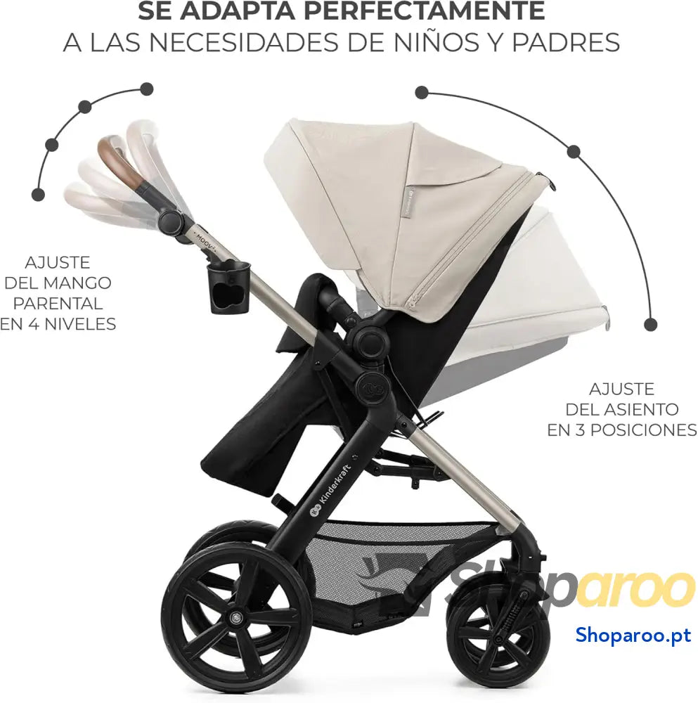 Carrinho de bebé 3 em 1 EVA Mink PRO I Size sistema viagem carrinho para passeio dobrável recém nascido desde