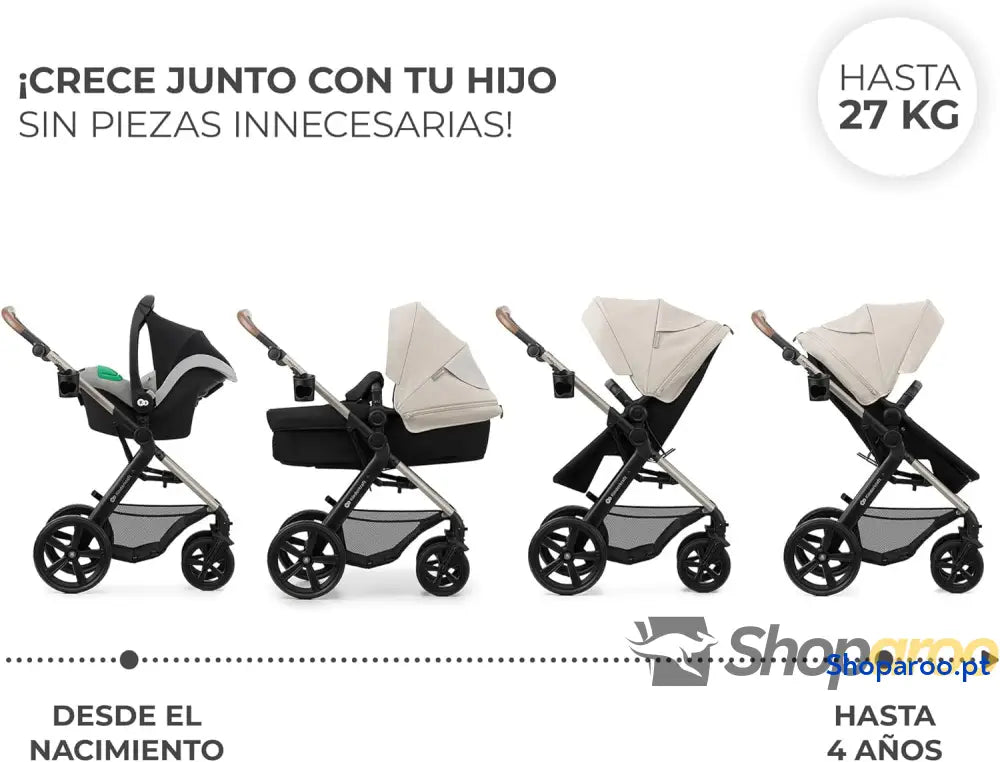 Carrinho de bebé 3 em 1 EVA Mink PRO I Size sistema viagem carrinho para passeio dobrável recém nascido desde