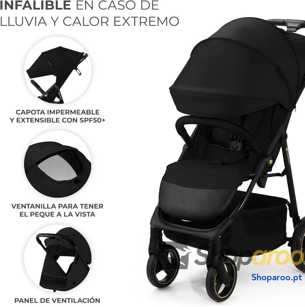 Carrinho de Bebé para passeio leve e gerenciável suspensão cinto 5 pontos apoio os pés ajustável carga máxima 25 kg