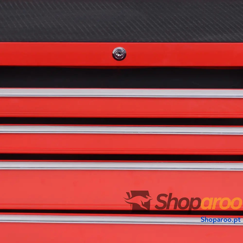 Carrinho de Ferramentas com 7 Gavetas e Rodas Vermelho 69x33x75 cm