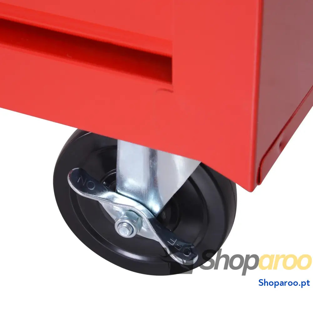 Carrinho de Ferramentas com 7 Gavetas e Rodas Vermelho 69x33x75 cm