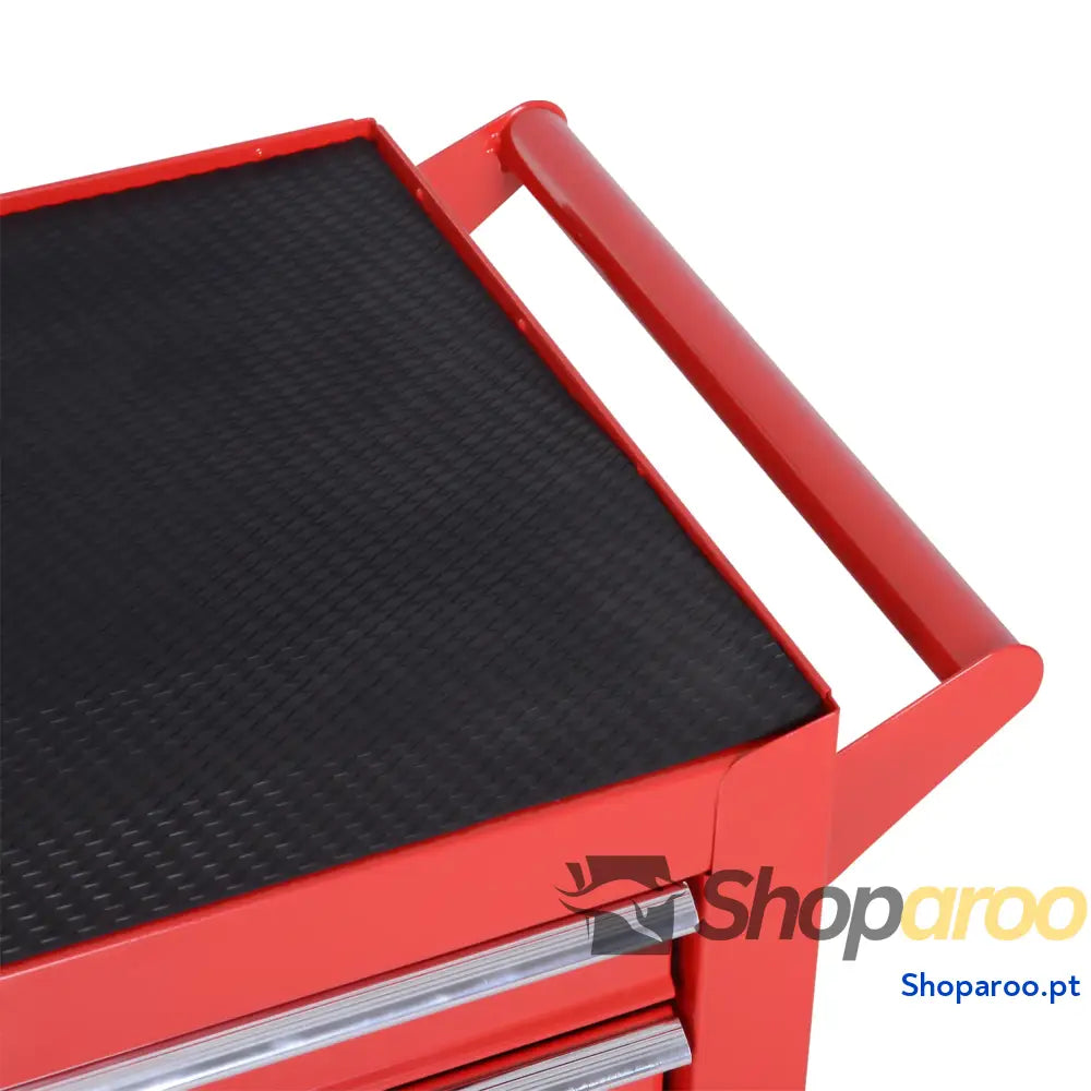 Carrinho de Ferramentas com 7 Gavetas e Rodas Vermelho 69x33x75 cm
