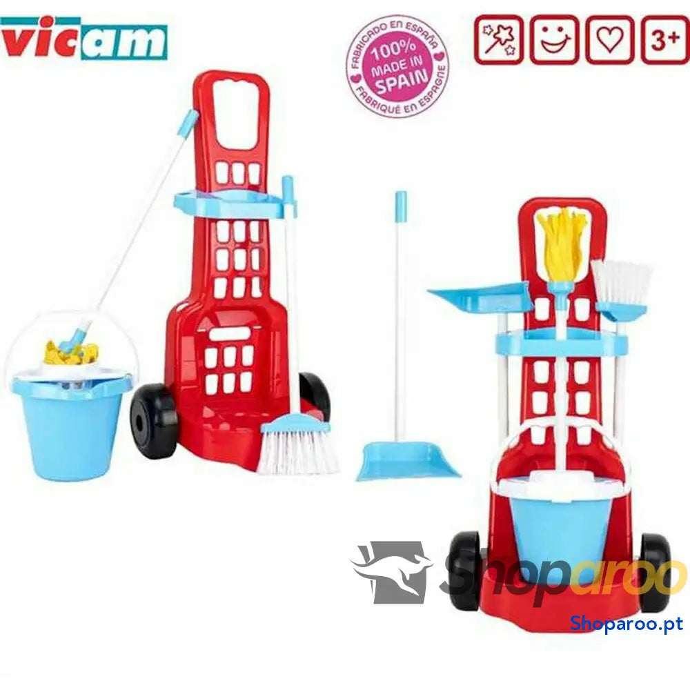 Carrinho de Limpeza com Acessórios Brinquedo