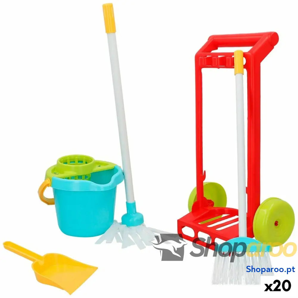 Carrinho de Limpeza com Acessórios Colorbaby 5 Peças Brinquedo 24,5 x 43,5 x 15 cm (20 Unidades)