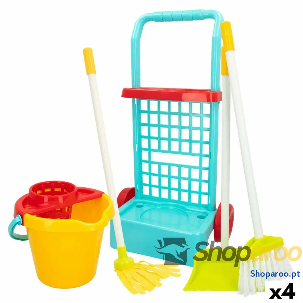 Carrinho de Limpeza com Acessórios Colorbaby My Home 30,5 x 55,5 x 19,5 cm (4 Unidades)