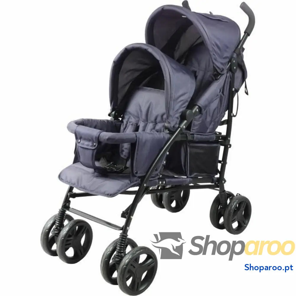 Carrinho de passeio para bebê Bambisol Double Cane Azul Marinho