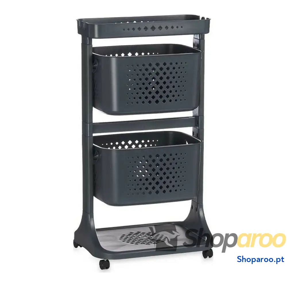 Carrinho de Vegetais Kinvara TP-747-2 Antracite Polipropileno Plástico 38 x 81,2 x 43,6 cm