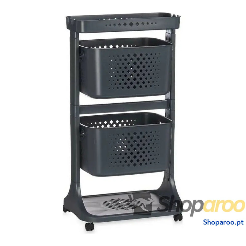 Carrinho de Vegetais Kinvara TP-747-2 Antracite Polipropileno Plástico 38 x 81,2 x 43,6 cm