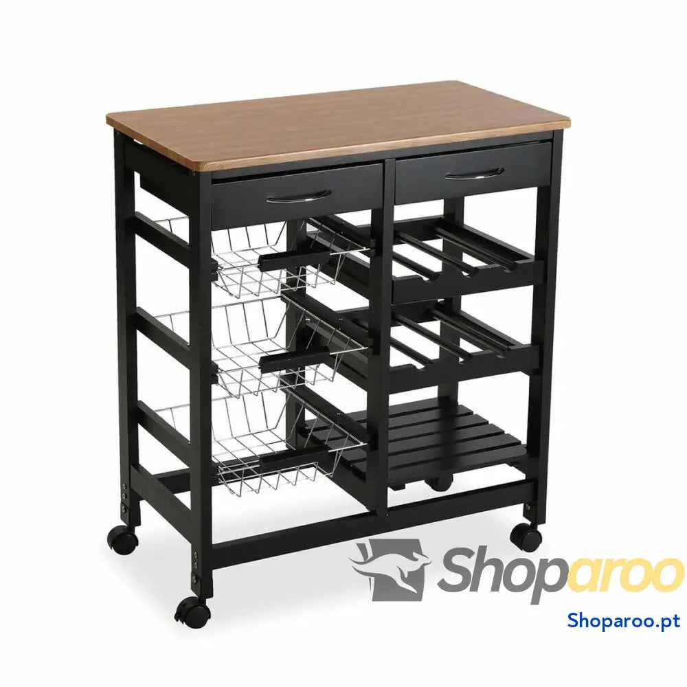 Carrinho de Vegetais Versa BK Madeira MDF (37 x 76 x 66 cm)