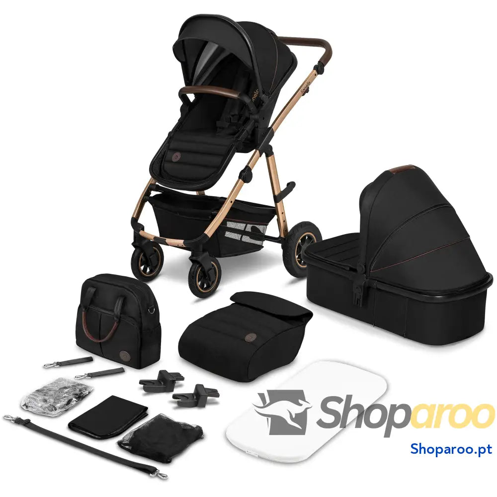Carro de bebé multifuncional 2 em 1 conjunto carrinho passeio com assento cubo e tampa guiador ajustável bolsa