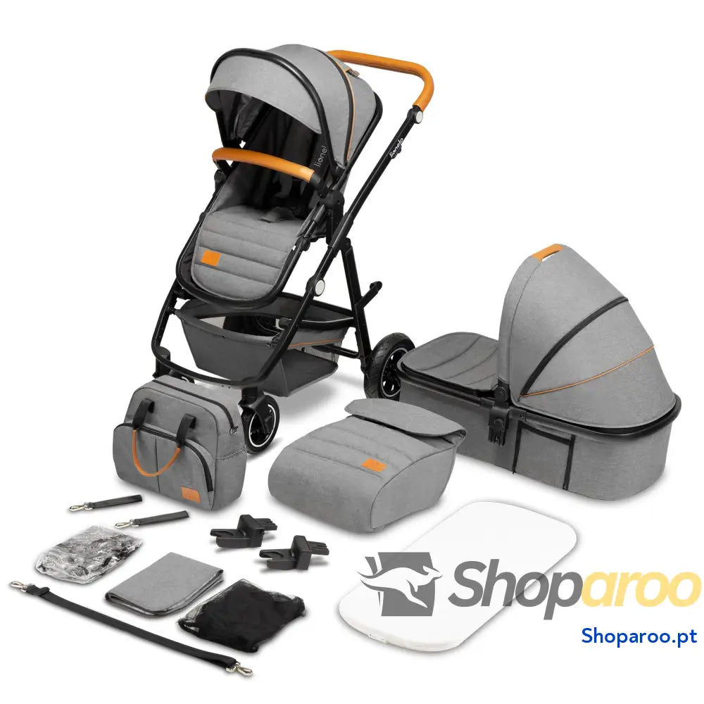 Carro de bebé multifuncional 2 em 1 conjunto carrinho passeio com assento cubo e tampa guiador ajustável bolsa