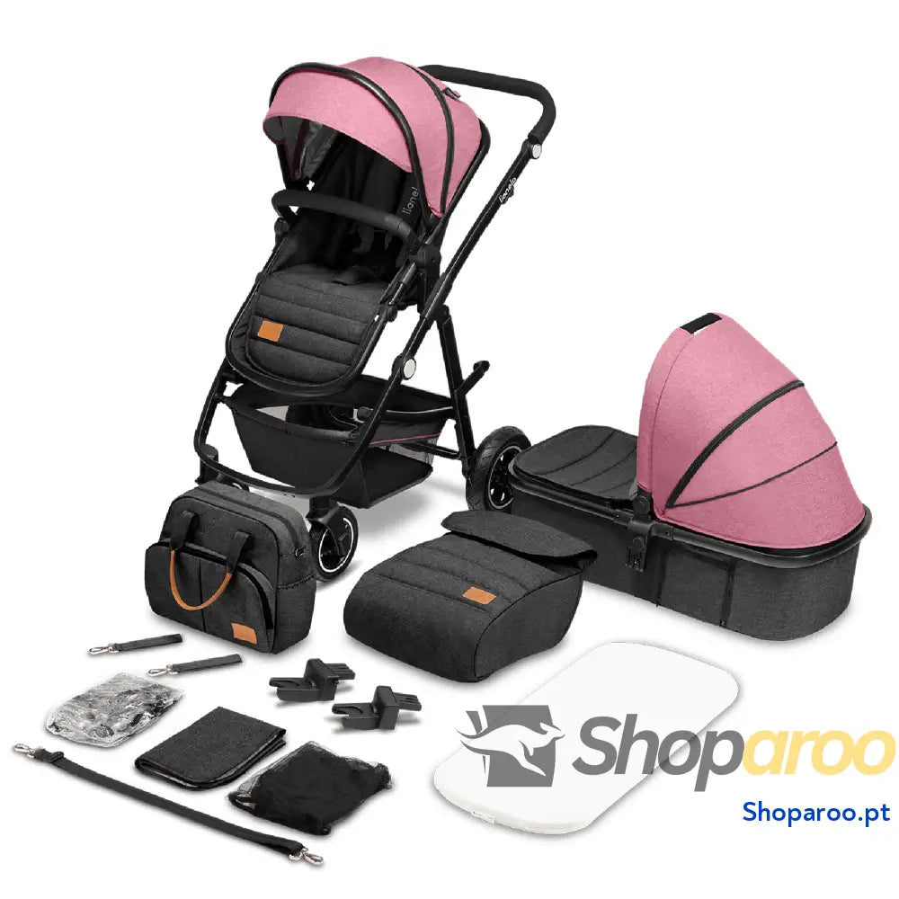 Carro de bebé multifuncional 2 em 1 conjunto carrinho passeio com assento cubo e tampa guiador ajustável bolsa