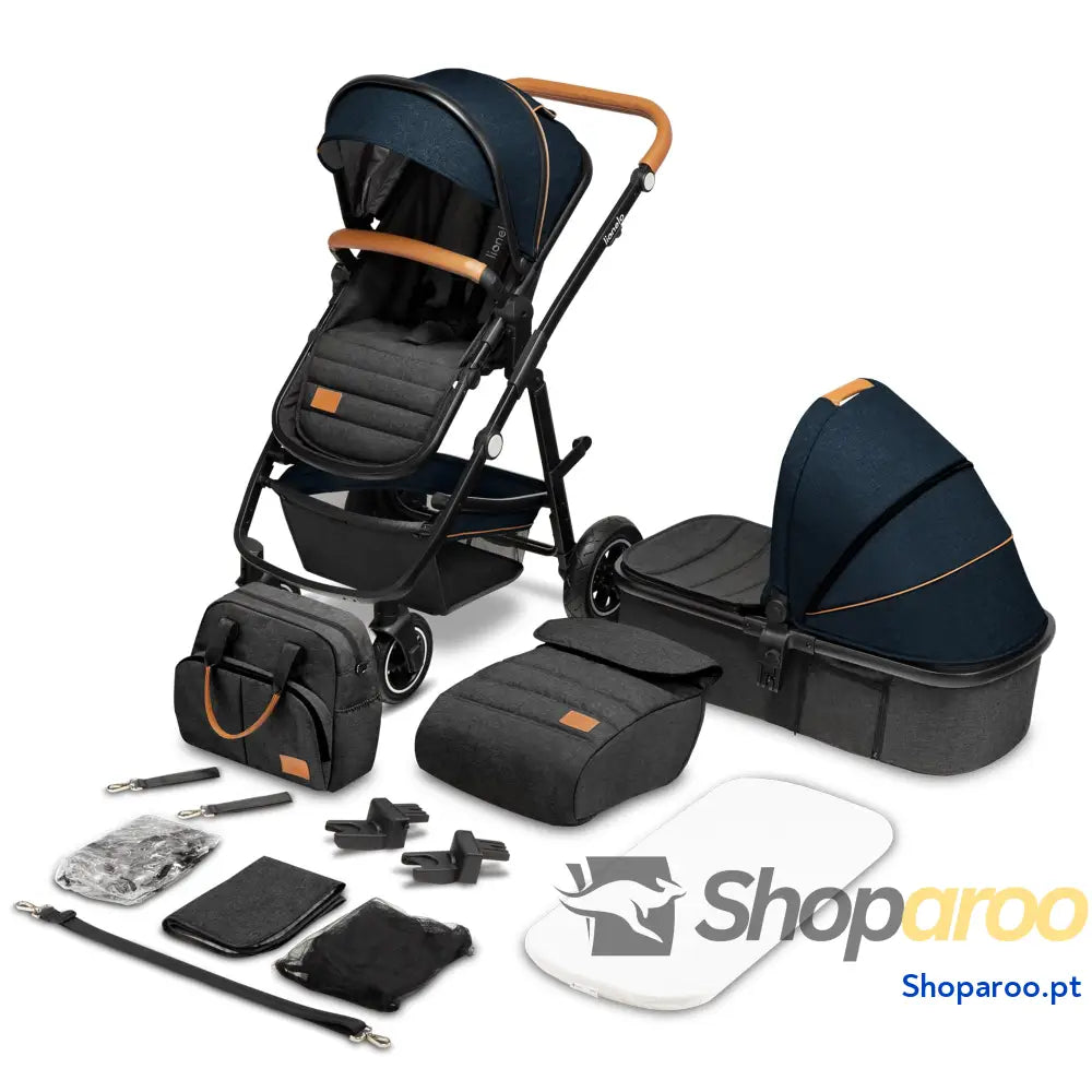 Carro de bebé multifuncional 2 em 1 conjunto carrinho passeio com assento cubo e tampa guiador ajustável bolsa