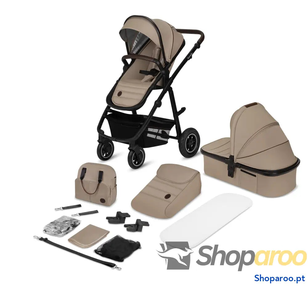 Carro de bebé multifuncional 2 em 1 conjunto carrinho passeio com assento cubo e tampa guiador ajustável bolsa
