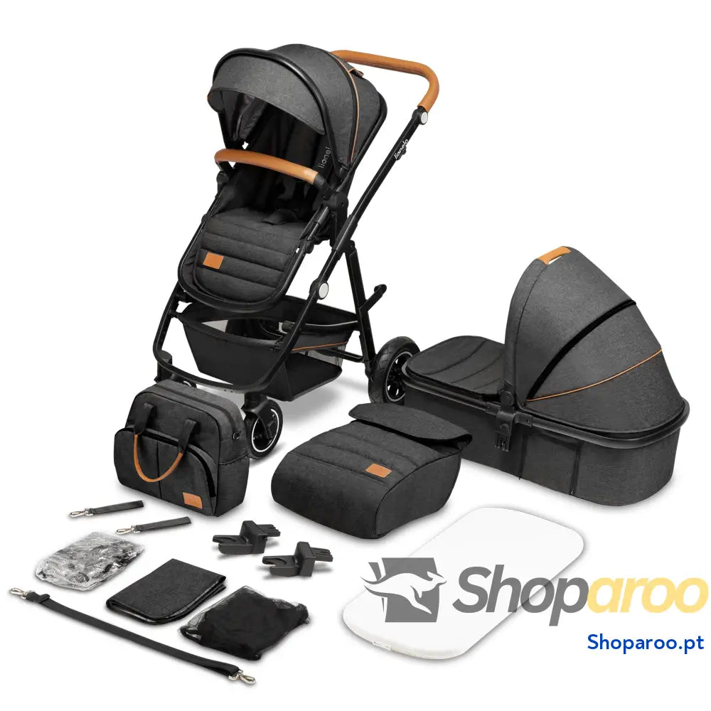 Carro de bebé multifuncional 2 em 1 conjunto carrinho passeio com assento cubo e tampa guiador ajustável bolsa