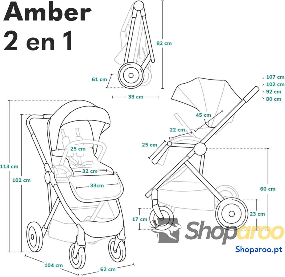Carro de bebé multifuncional 2 em 1 conjunto carrinho passeio com assento cubo e tampa guiador ajustável bolsa