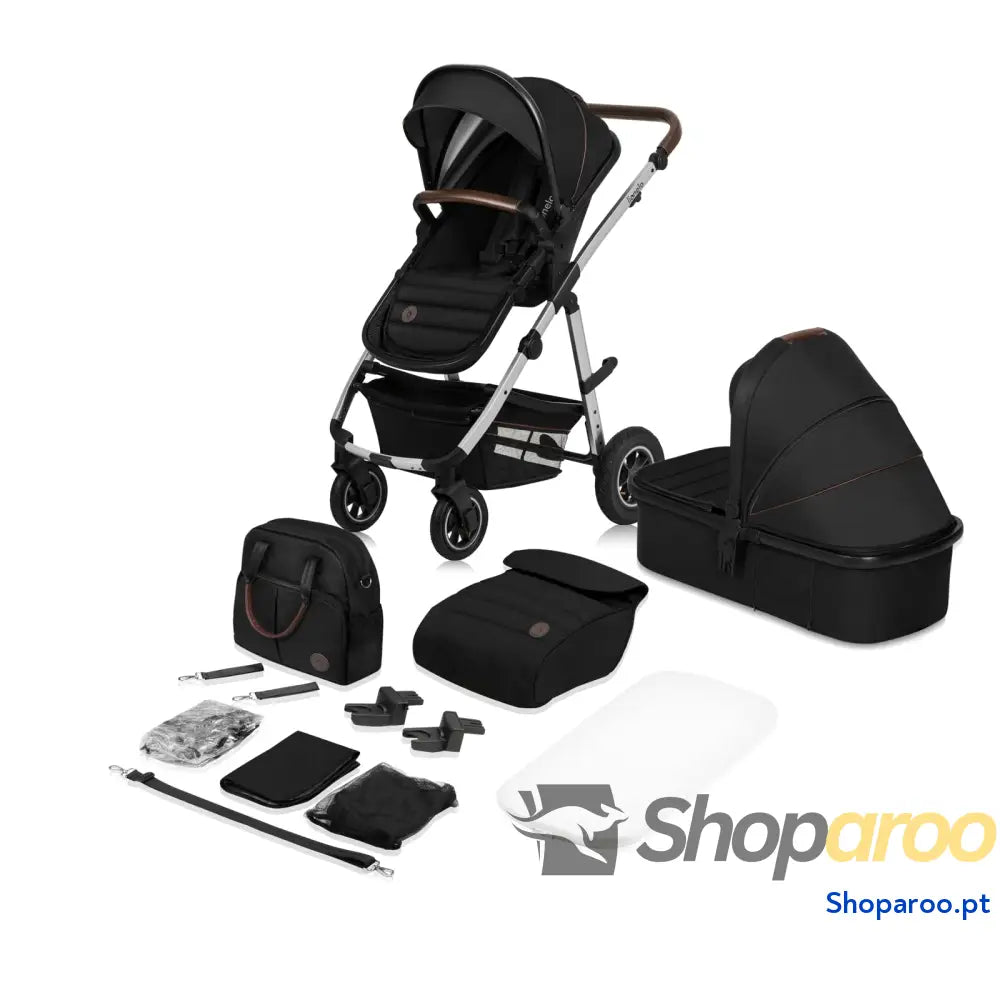 Carro de bebé multifuncional 2 em 1 conjunto carrinho passeio com assento cubo e tampa guiador ajustável bolsa