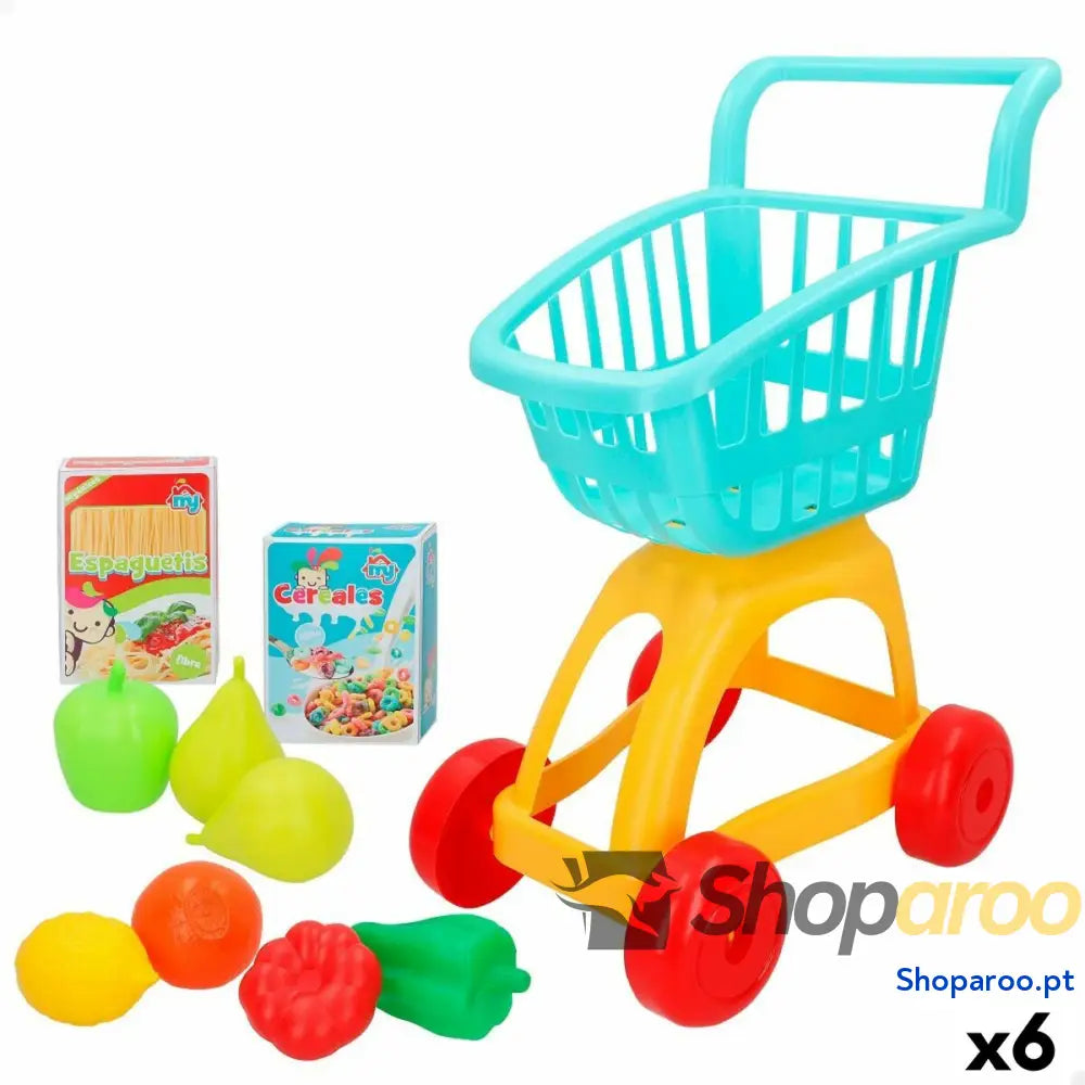 Carro de Compras Colorbaby My Home Brinquedo 10 Peças 34 x 54 x 29 cm 6 Unidades