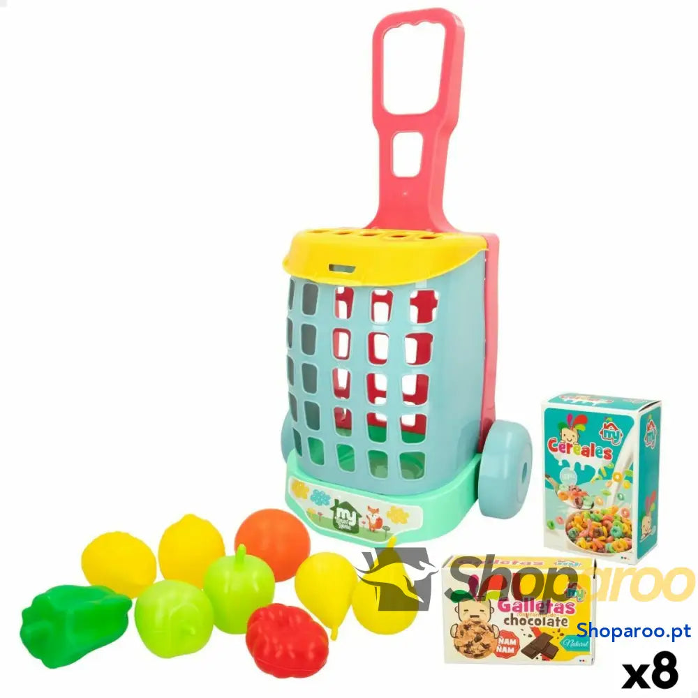 Carro de Compras Colorbaby My Home Brinquedo 12 Peças 15 x 10 x 6 cm 8 Unidades