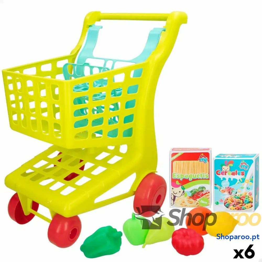 Carro de Compras Colorbaby My Home Brinquedo 9 Peças 34 x 53,5 x 45 cm 6 Unidades