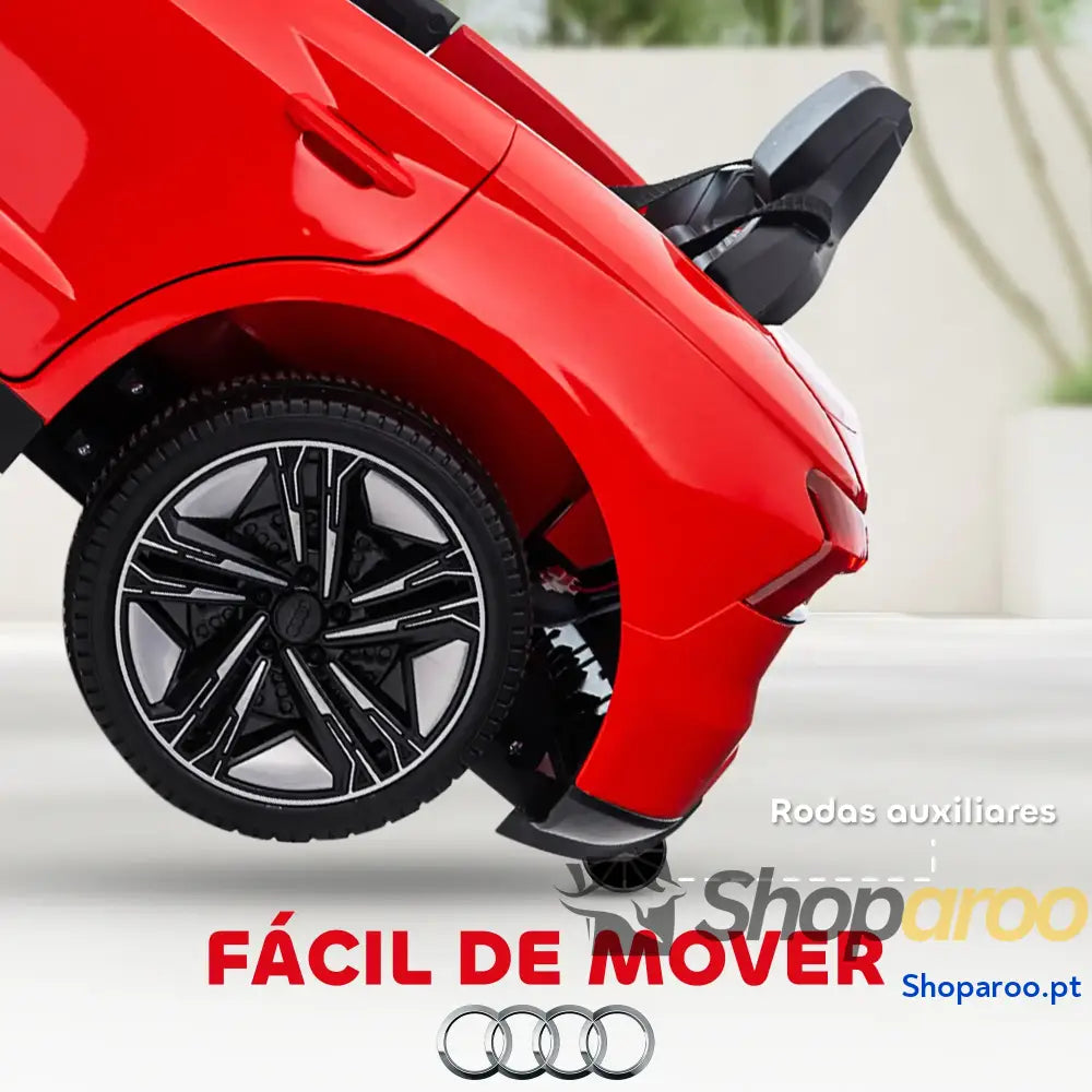 Carro Elétrico AUDI RS E Tron GT 12V com 2 Motores Controlo Remoto Faróis LED Buzina Música USB 3 5km/h 103x58x41 cm