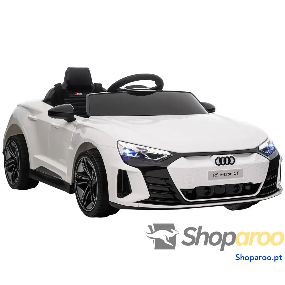 Carro Elétrico AUDI RS E-Tron GT 12V com 2 Motores Controlo Remoto Faróis LED Buzina Música USB 3-5km/h 103x58x41cm